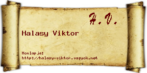 Halasy Viktor névjegykártya